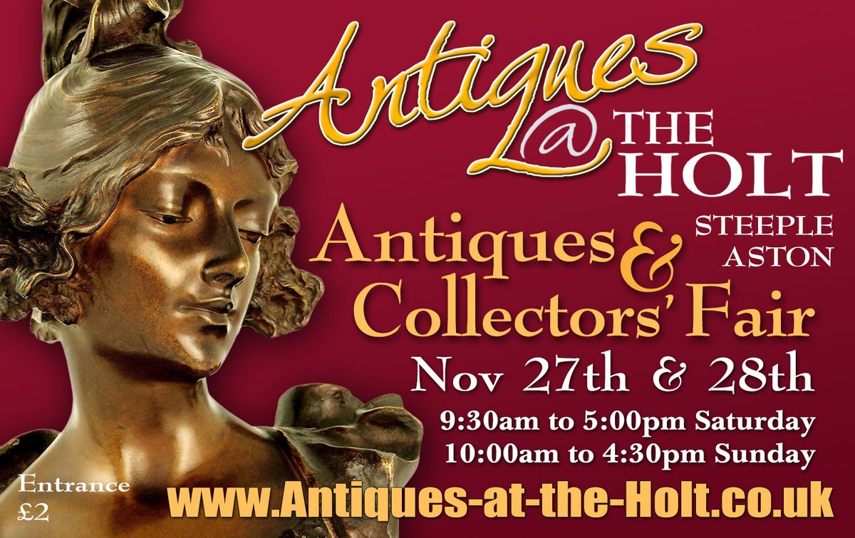 Just five days to go before <a href="/Holt_Antiques/">Antiques @ The Holt</a> &amp; Collectors' Fair, 10m north of Oxford. Leading local dealers, top quality antiques, great atmosphere ... and a Sunday Carvery! Full details: antiques-at-the-holt.co.uk. Please RT