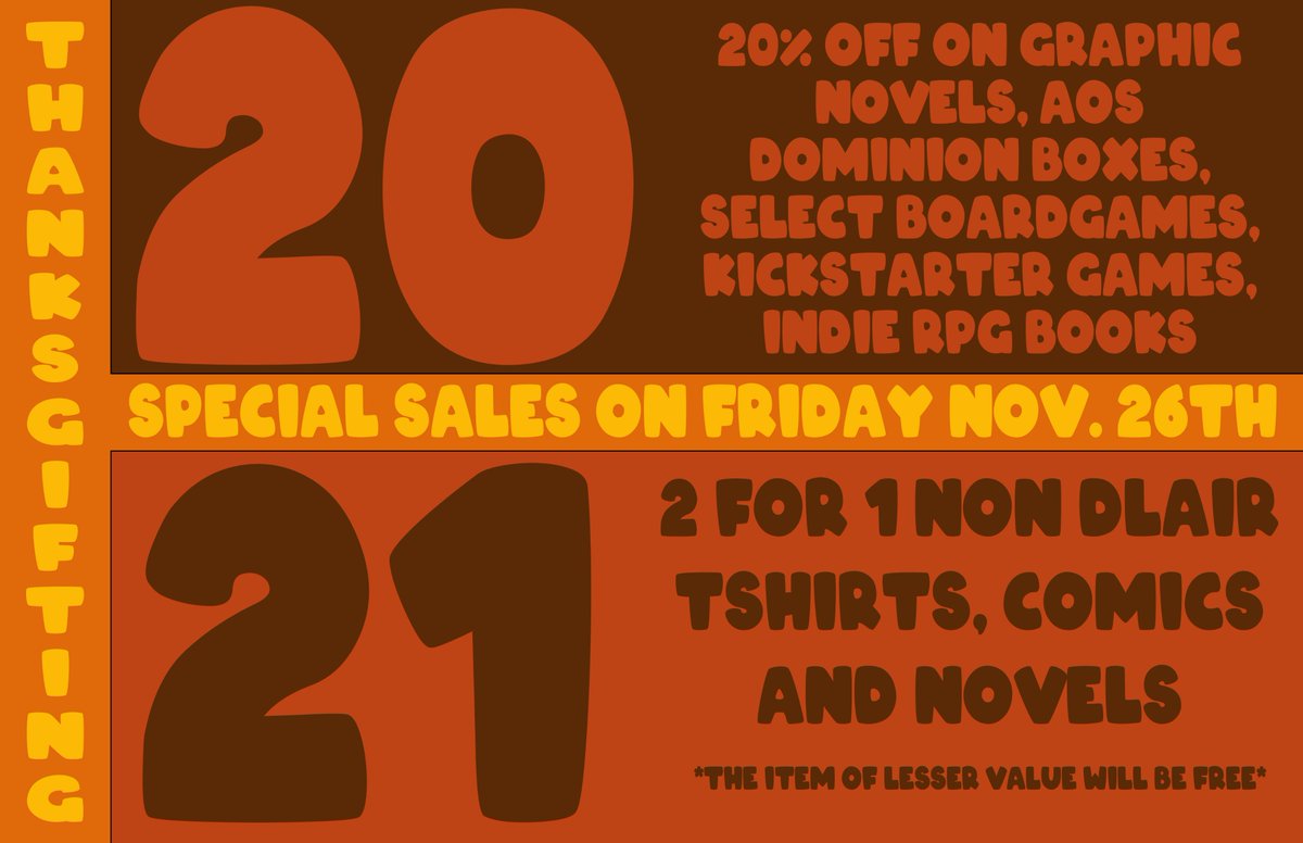 DLairAustin's tweet photo. Come join Dragon's Lair for our #THANKSGIFTING sale, Friday, November 26th! 

#shopsmall #thanksgivingsale #SmallBusiness #ATX https://t.co/pK7uSNvr66