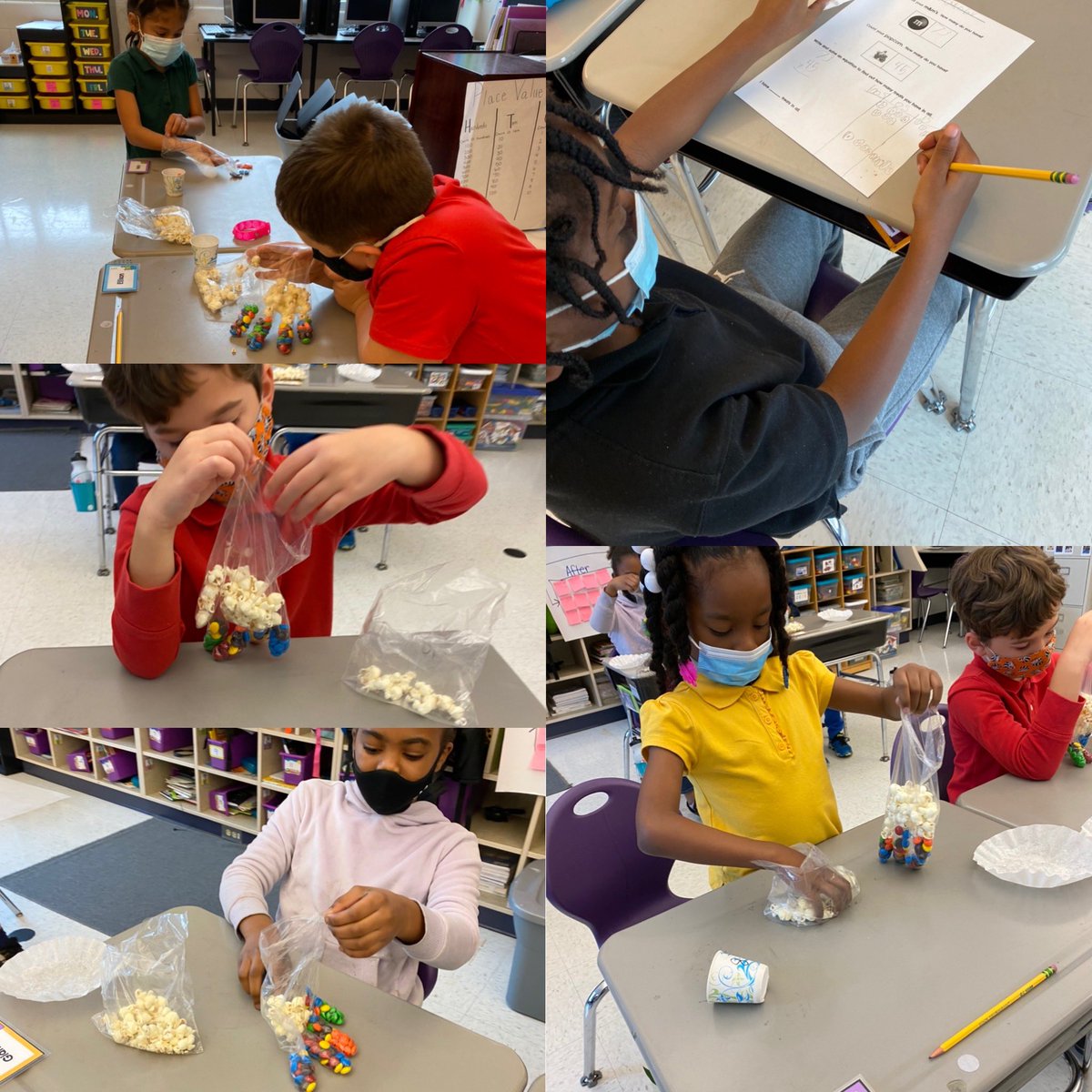 2ndGrade_Squad's tweet photo. Quote of the day: “I forgot we were doing math!” 🥰 To reinforce addition to 200, Ss counted to make a “turkey treat” &amp; wrote an equation to solve. Then created their own word problem! Tomorrow we solve each other’s! @SnipesAcademy @mauraeomahony https://t.co/qxETQu31nJ