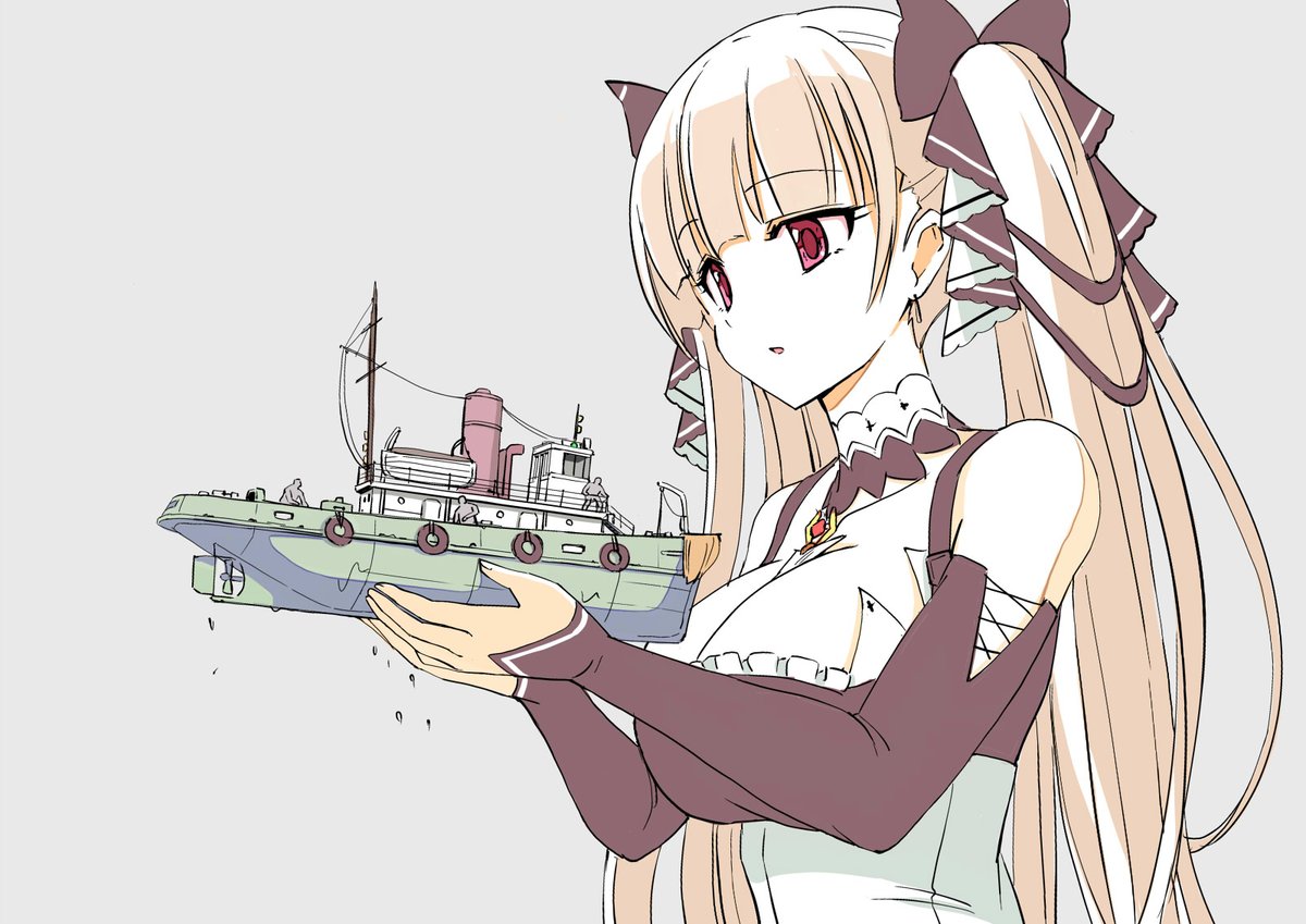 フォーミダブル(アズールレーン) 「タグボートと巨女はいいぞ… 」|瀬尾🍖のイラスト