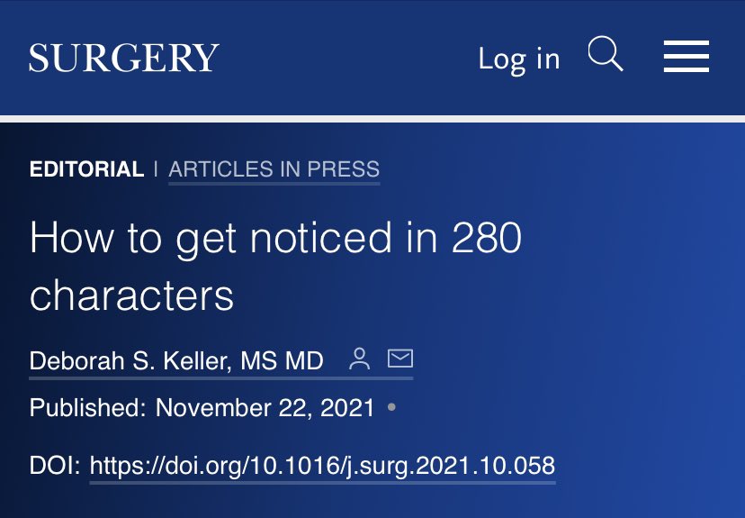 SURGERY Journal tweet media