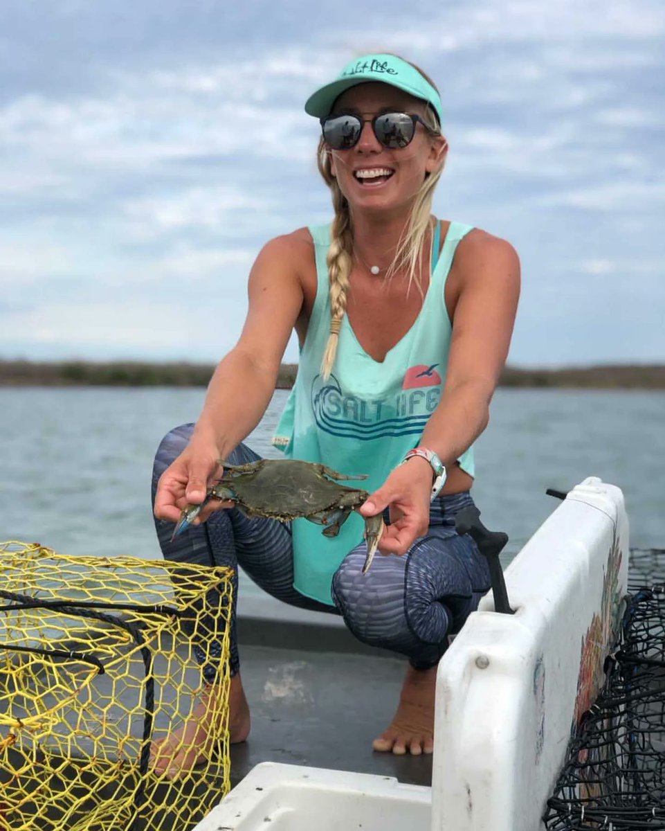 RealSaltLife's tweet photo. Katherine Mille gone crabbin'! 🦀 

#freshcrab #WayOfTheWaterman https://t.co/X9zNCRHPna