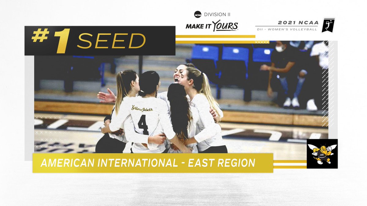 NCAADII's tweet photo. Representing the East Region as the No. 1 seed, American International! 

#MakeItYours | #D2VB https://t.co/b29bFbJUsL