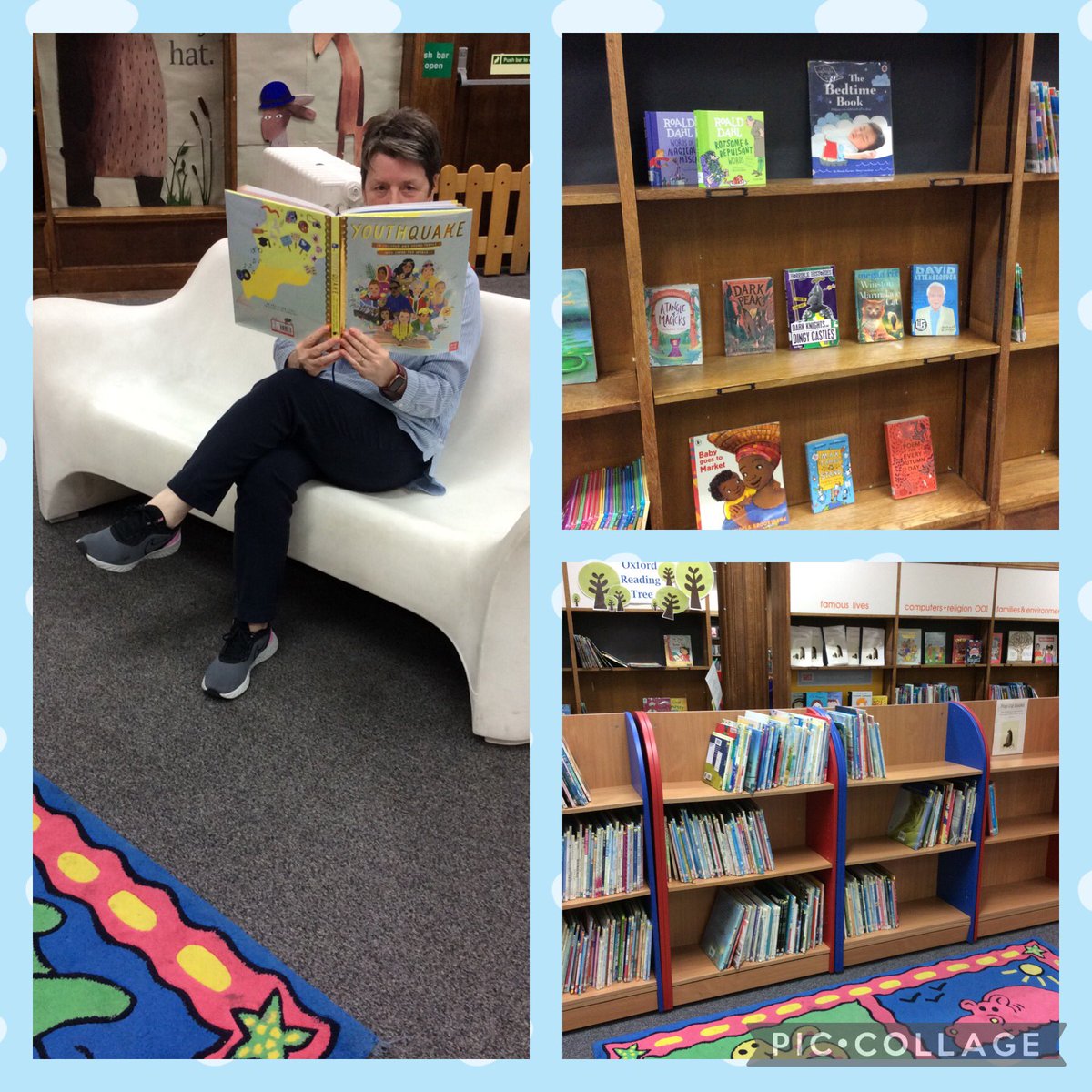 StBernsPrimary's tweet photo. Mrs Lennon is so thankful to Mrs Delaney of @southyardleylib for sharing lots of exciting information about our local library for December’s reading newsletter #readinghero #readingforpleasure https://t.co/7L2MPCuwyQ