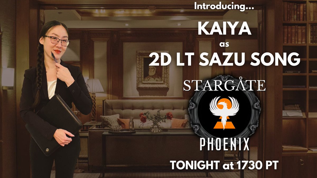 Last HP Hero (@lasthphero) on Twitter photo Incoming Traveler!
Scheduled off-world activation
SGC remote access code received.
Opening the iris.
Introducing 2Lt Sazu Song played by <a href="/rahab_akatriel/">Kaiya, the Warlock in the Mirror</a>
Dialing up tonight at 8:30pmET only on twitch.tv/tpkroleplay
Using the #StargateSG1 Roleplaying Game by <a href="/WyvrenGaming/">Wyvern Gaming</a> Incoming Traveler!
Scheduled off-world activation
SGC remote access code received.
Opening the iris.
Introducing 2Lt Sazu Song played by <a href="/rahab_akatriel/">Kaiya, the Warlock in the Mirror</a>
Dialing up tonight at 8:30pmET only on twitch.tv/tpkroleplay
Using the #StargateSG1 Roleplaying Game by <a href="/WyvrenGaming/">Wyvern Gaming</a>