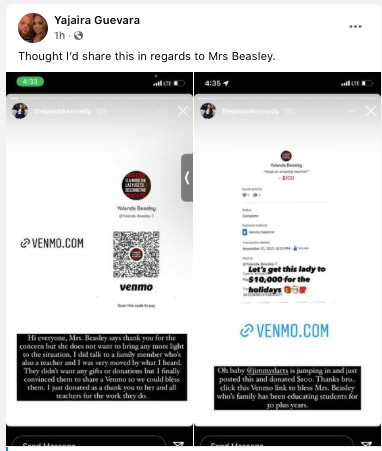 Hockey_DanceMom's tweet photo. @Stayconsistent4 @lexiebutscher @gofundme A momma from the school posted this on her FB page & #JasonKennedy on his Story (https://t.co/ZCrIE0pGft). #MrsBeasley #castleberryhighschool https://t.co/xXC2MTPmW9