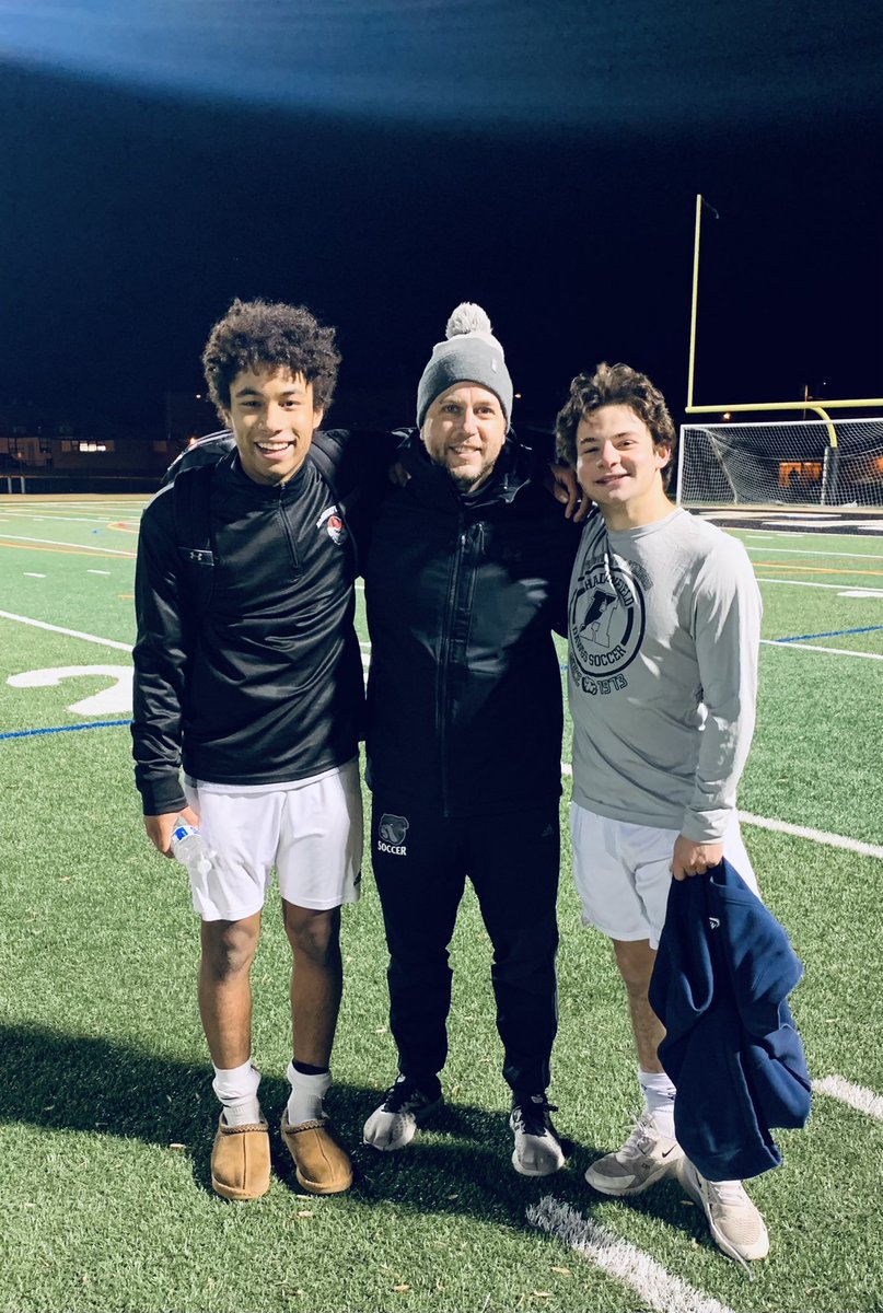 HMHSBoysSoccer's tweet image. Loved every second of watching these two play soccer! Two great players and GREAT people. Guys like Chich &amp;amp; Auden and our entire team this year make the HMHS athletics experience so special…Thanks for everything boys! Fun times watching CC vs TCC at Deptford High tonight