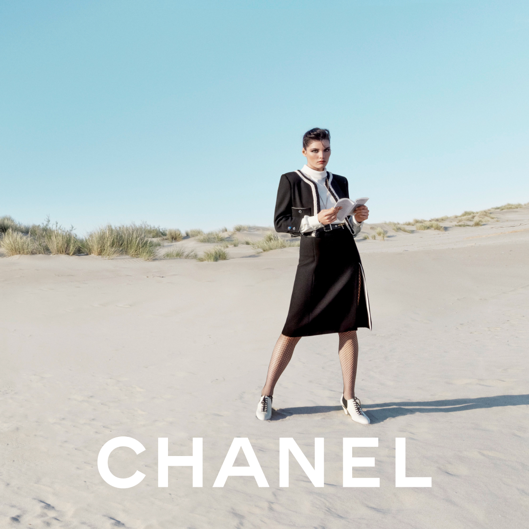 CHANEL's tweet photo. Irreverence meets refinement in the CHANEL Cruise 2021/22 collection campaign.
Embodied by models Anna Ewers and Lola Nicon and photographed by Inez &amp; Vinoodh in the south of France.
The collection is now available in boutiques.