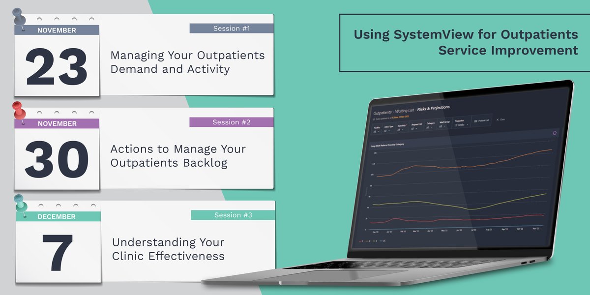 AskSystemView's tweet image. Join us for our outpatients service improvement series!

These sessions are run by our #SystemView Subject Matter Experts (SME) who will teach you how to use the platform for service improvement in your hospital. 

Visit our Knowledge Base to register for the upcoming sessions.