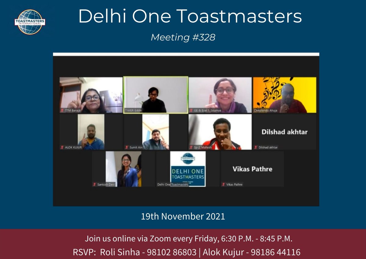 Here's the glimpse of the Meeting #328 themed Challenges in which our TMOD, TM Santosh Devi  introduced us to the challenges, why they are important and how to enjoy them.