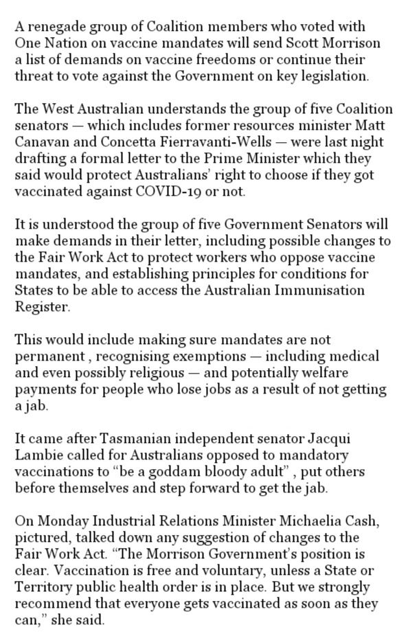 LordofWentworth's tweet photo. Rogue Govt MPs demand vaccine freedoms, where you get paid to NOT be vaccinated. 🤡 @sevenwestmedia https://t.co/d5DsTm8WRt