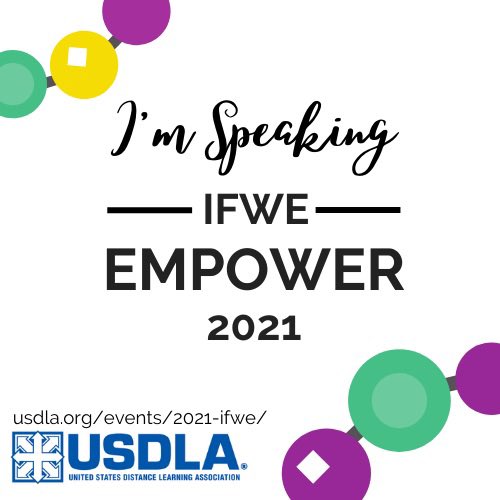 I am so excited &amp; honored to be a speaker at the United States Distance Learning Association International Forum for Women in E-Learning next week in New Orleans. Are any of my higher ed friends attending? #USDLA #IFWE