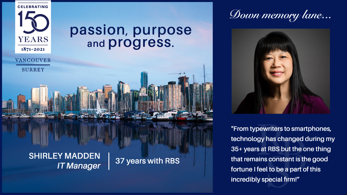 RBSLawyers's tweet photo. As we continue to celebrate our firm's 150th milestone  year, we're honoured to share testimonials from valuable long-standing firm members who've been an integral part of our RBS history. #staffspotlight #greatplacetowork #celebratingexcellence #thankyouforyourdedication #RBS https://t.co/j8ZmTcYviE