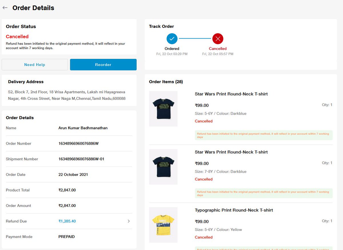 tweetarunb's tweet photo. @JioMart is a complete cheaters, i have a order placed for 3.5k+ and they had refunded only 30% as spitted transaction and the remaining amount i am still not getting it, its been 2 months and been cheated nicely. planning to go to consumer court with evidence, #saynotojiomart https://t.co/pwIlnX0dgm