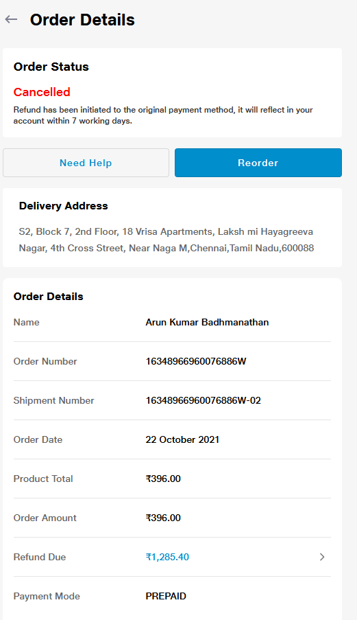 tweetarunb's tweet photo. @JioMart is a complete cheaters, i have a order placed for 3.5k+ and they had refunded only 30% as spitted transaction and the remaining amount i am still not getting it, its been 2 months and been cheated nicely. planning to go to consumer court with evidence, #saynotojiomart https://t.co/pwIlnX0dgm