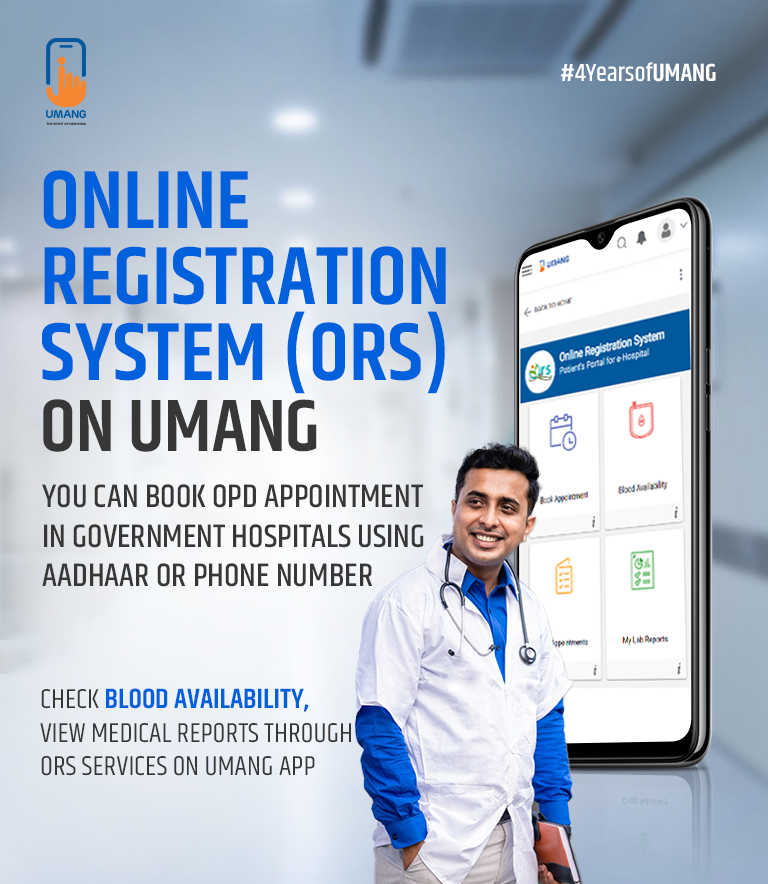 #4YearsofUMANG !Getting an appointment or checking blood availability at a #GovernmentHospital, viewing lab reports is so easy now! Check out ORS services on the #UMANGApp and dial 97183-97183 to download the App. 
<a href="/GoI_MeitY/">Ministry of Electronics & IT</a> <a href="/NeGD_GoI/">National e-Governance Division</a> <a href="/_DigitalIndia/">Digital India</a> <a href="/UmangOfficial_/">UMANG App India</a>