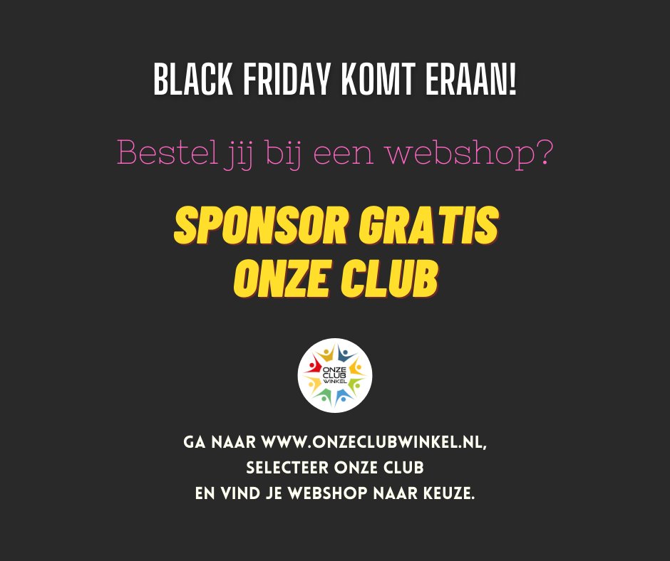 Black Friday komt eraan! 🛍️

Ga jij online shoppen? Vergeet dan onze club niet.
 
Voor jou een kleine moeite, voor ons een grote steun!