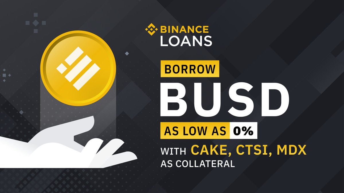 binance's tweet photo. #Binance Loans adds collateral assets $CTSI &amp; $KSM, launches interest rate reduction promotion for $BUSD &amp; $USDT!

➡️ https://t.co/QJ3ZHP7bhJ https://t.co/cQv5q9HtQ7