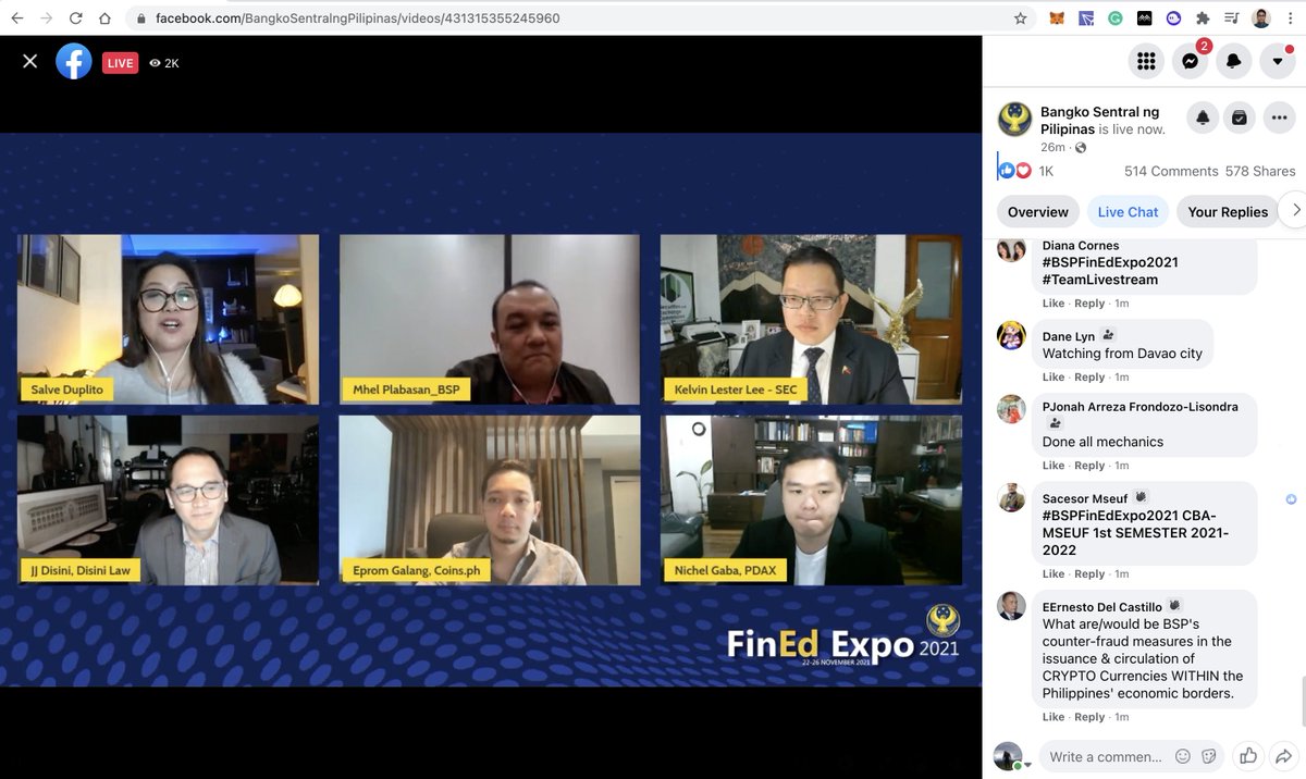 Now Watching:
@BangkoSentral (Central Bank of the Philippines) 
#Cryptocurrency  101

#BSPFinEdExpo2021 #Cryptocurrency101
@coinexcom @klever_io @cz_binance