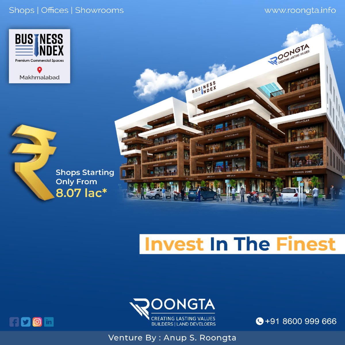 by_anup's tweet photo. Invest In The Finest.

For Enquiry &amp; Booking, please contact on 
+91 8600 999 666
.
.
.
.
#Roongta #nashik #nashikcommercial #nashikrealestate #shops #offices #showrooms #nashikproperty #builders #developer https://t.co/yHYK8MOADP
