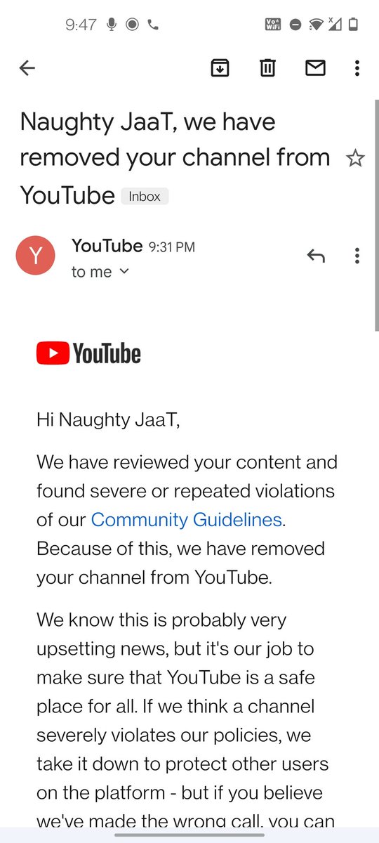 NaughtyJaatYT's tweet photo. @TeamYouTube My Channel is Terminated without any Reason,I am sure that i didn't break any Community Guidelines policy.
So i request you to please recover my YouTube channel,
It's not a channel, it is my future and my whole family depend on that.

URL :- https://t.co/eIMtEodjeK https://t.co/3lSynlh1DS