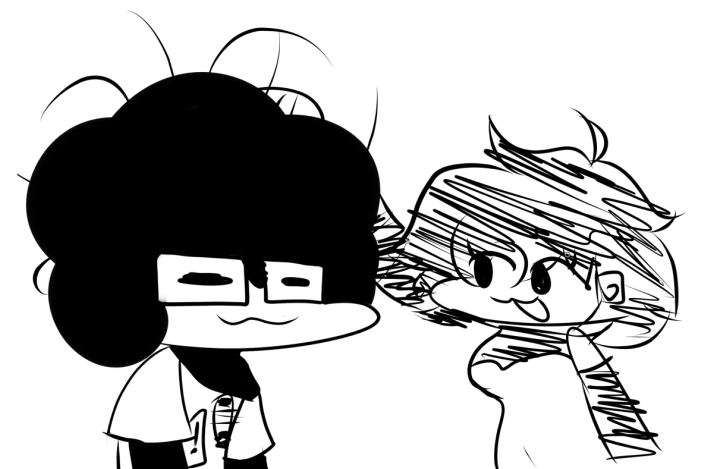 ItoSaihara_'s tweet photo. doodles for tonight, featurin @Saruky__'s Nikku, @transkanye pattin me on the head, annie and... gogeta??? https://t.co/JtWTeLiSEx