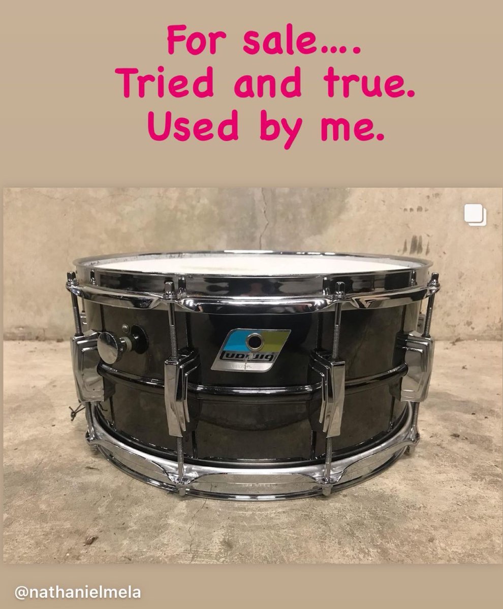 GreenDayLoT's tweet photo. via #TreCool's IG story
For sale...
via Nathaniel Mela:
selling this 1970’s Ludwig 6.5x14 Black Beauty. dig it? get at me
🥁 More photos: https://t.co/IbIfr97mLD
#snaredrum #snare #drum #ludwig #blackbeauty #ludwigblackbeauty #lb417 #vintage #1970s #GreenDay https://t.co/mxclBOyaU0