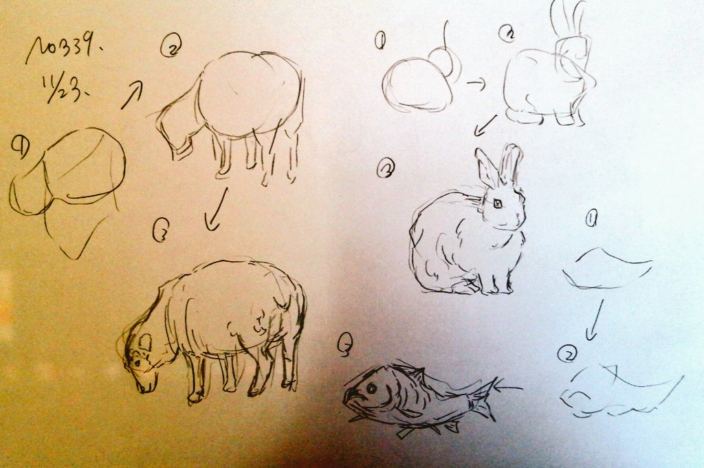 #一日一模写 339/365
1〜3枚目は下田スケッチ様イラスト 