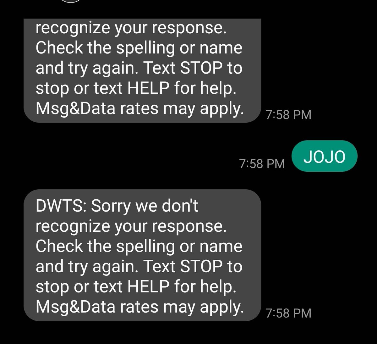 hojo3019's tweet photo. @DancingABC It won't let me vote! Anyone else having this problem? #DWTSfinale https://t.co/1w5LAKe8QR