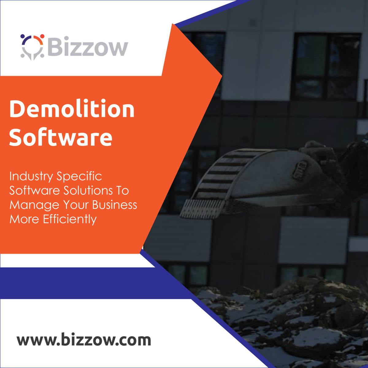 🏗️ Demolition industry specific software solutions to ensure a smooth day to day operations of your business.  
Learn more about Bizzow here: buff.ly/3B2xu6H

#demo#job#construction#workers#fieldworkers#fieldstaff#fieldservice