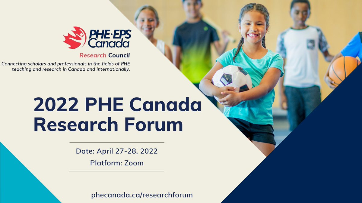 Announcing the 2022 PHE Canada Research Council Forum! This year, the Forum will be held exclusively online on April 27 and 28, 2022. Registration will open soon.

The call for abstracts is open until January 12, 2022: phecanada.ca/connecting/eve…

More | phecanada.ca/connecting/eve…