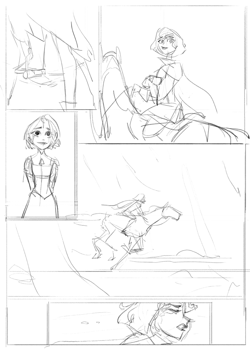 Roughs for Departure (also changed the end up a bit, and page 2 had a few versions)