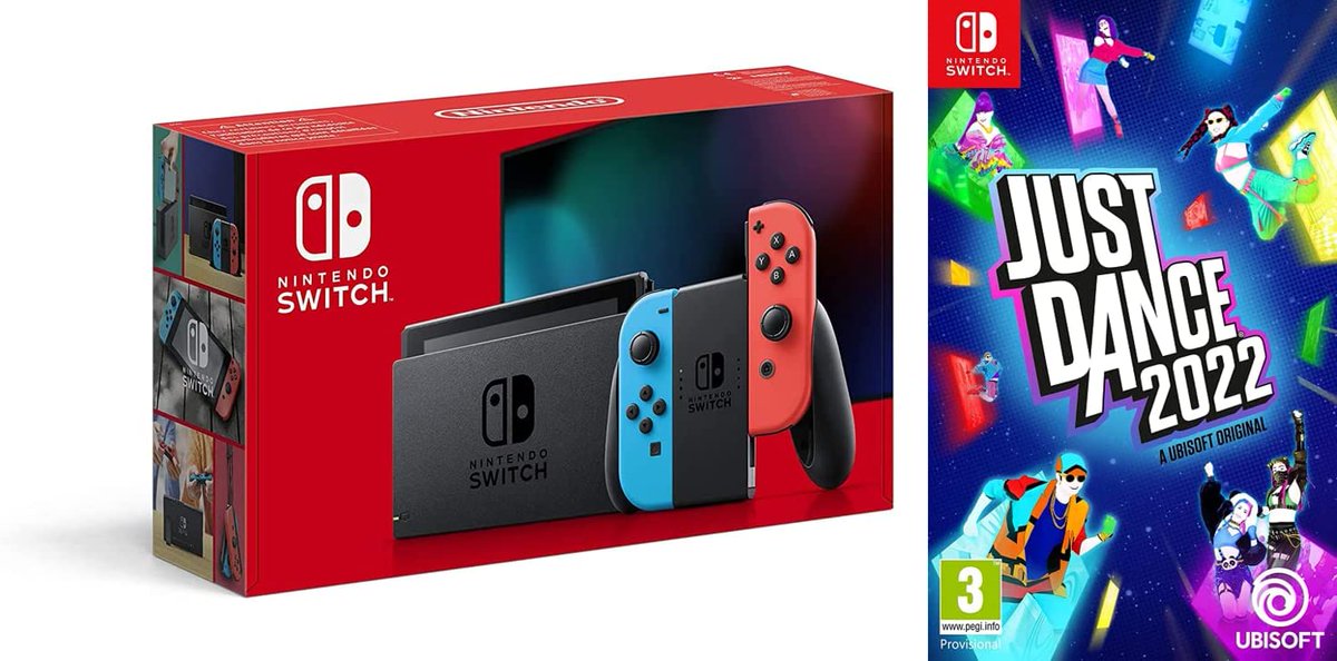bitsnbobsuk's tweet photo. #Amazon #UK 🇬🇧 | #BlackFriday | #NintendoSwitch (Neon Red/Neon blue) + #JustDance2022 (Nintendo Switch) (ad) > https://t.co/PwYGv2aScv https://t.co/6a5Gq0lCjL