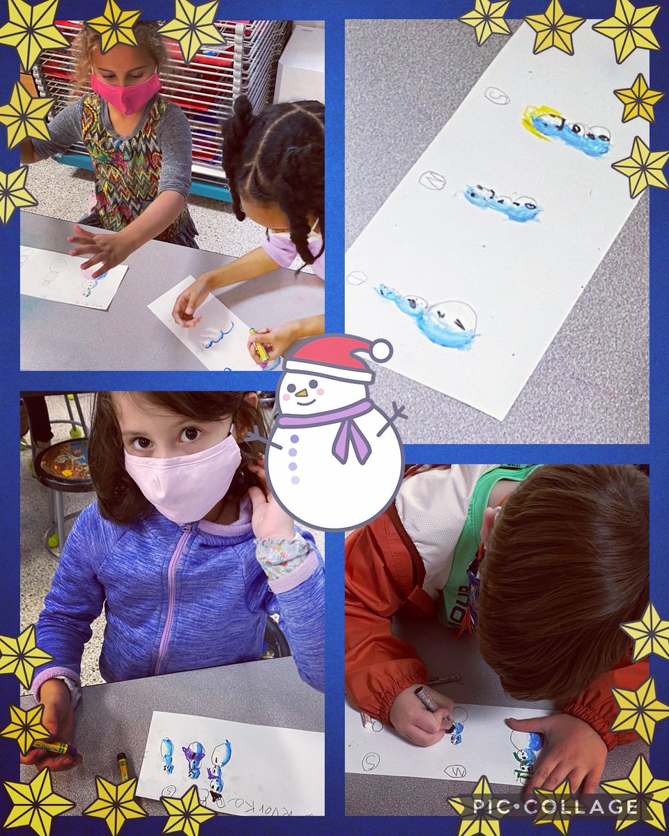 Soscia_Art's tweet photo. #FirstGradeArtists are working on their winter landscapes with snowmen, inspired by the book Snowmen at Night. We are working on shading, simple perspective, and learning to use oil pastels! ☃️ @pmesvb #pmesvb #ArtTeacherLife #TeacherLife #artteachersofinstagram https://t.co/4NSUzCOzY6