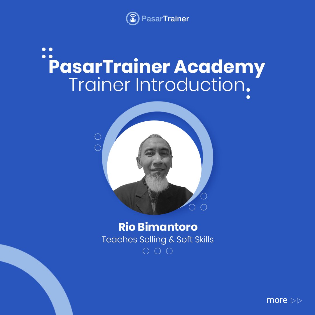 PasarTrainer's tweet image. Meet Our Trainer: Rio Bimantoro

Find what he teaches at PasarTrainer: bit.ly/PTA_riobimanto…

#pasartrainer #trainerprofile  #trainingmarketplace #hrtraining