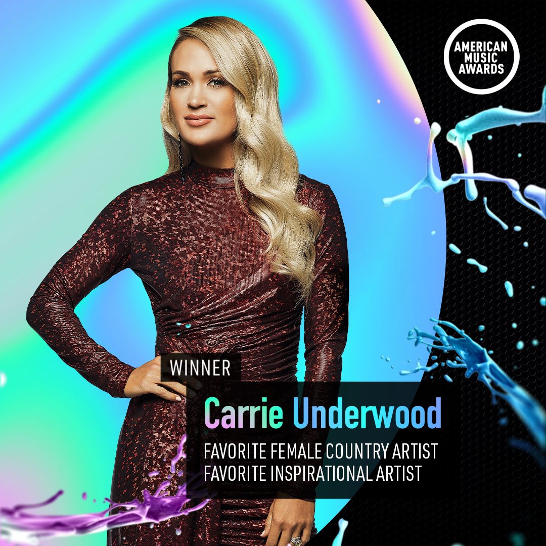 carrieunderwood's tweet photo. Can’t believe I won TWO @AMAs last night!!! Thanks, fans, for always going above and beyond! These belong to YOU!!! ❤️❤️❤️ https://t.co/WGAbhGaTFs