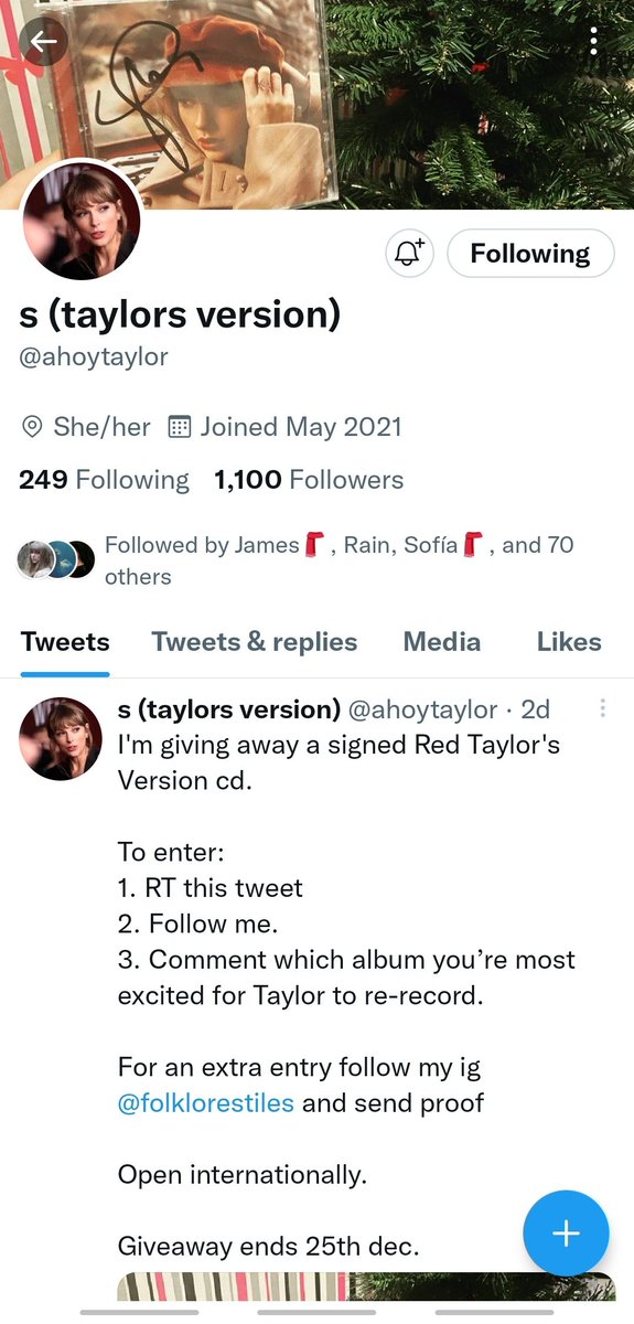 imyourpeace13's tweet photo. @ahoytaylor @folklorestiles Thank you so much for this opporunity. Done all the mechanics. I'm so excited for 1989 (Taylor's Version) Album, this is my fave album of all time and my escape from reality. Manifesting for this amazing cd. Keep safe and stream #RedTaylorsVersion ❤🧣🍁 https://t.co/p1E9GMKShB