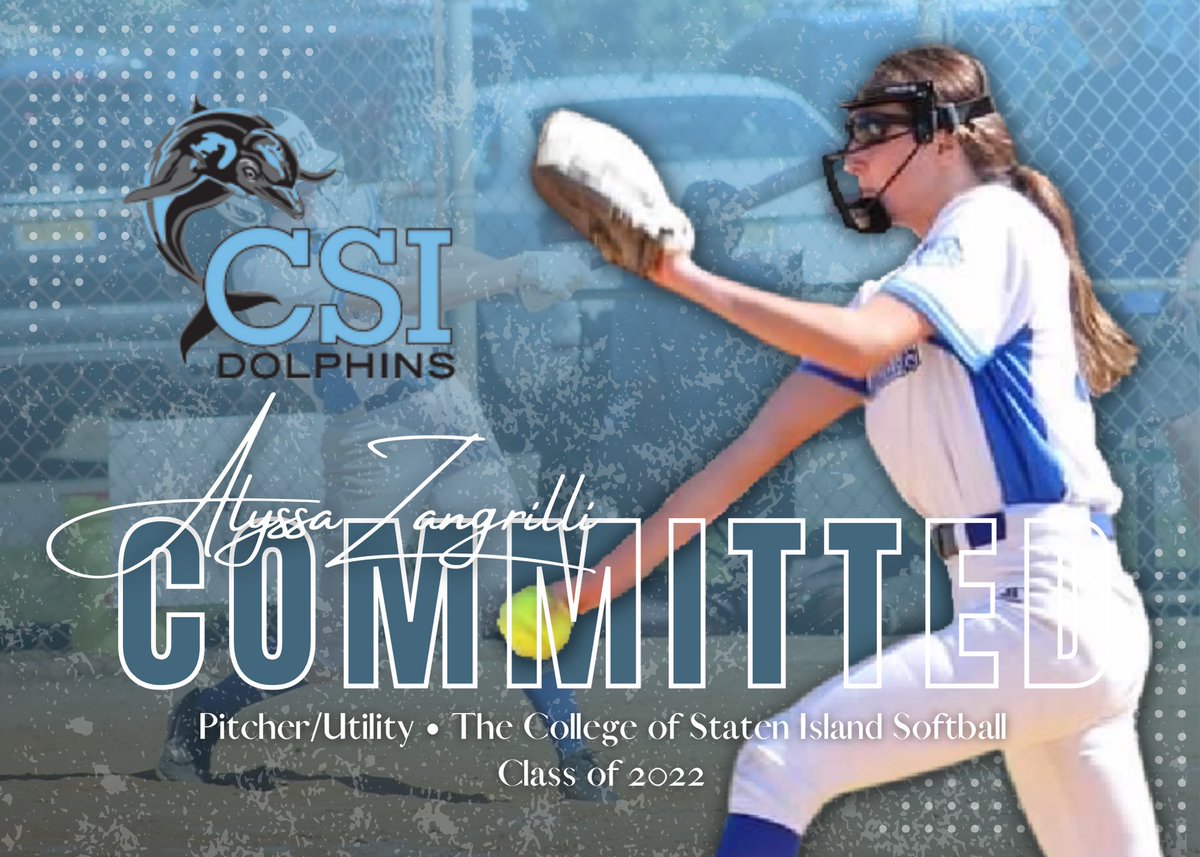 🚨 COMMITTED ALERT 🚨

Congrats to 2022 <a href="/azangrilli2022/">Alyssa Zangrilli</a> on her commitment to The College of Staten Island in Staten Island, NY

On the mound Alyssa is a confident &amp; effective work-horse who commands the speed of the game!

Congrats Alyssa, go Dolphins 💙🤍

#Committed