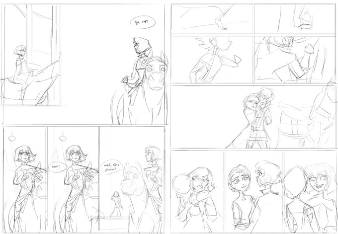 Roughs for Departure (also changed the end up a bit, and page 2 had a few versions) 