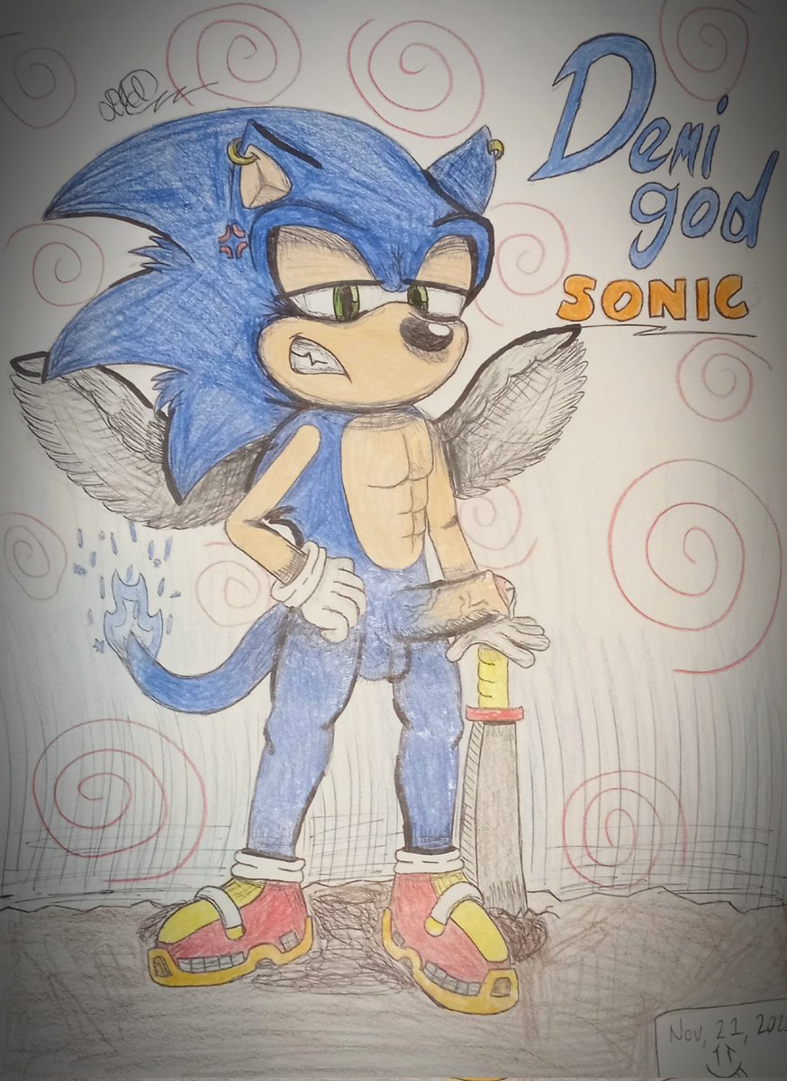 DemigodSonic's tweet photo. This was drawn by @LikesFarts, he did a fantastic job on this, so all recognition goes to him. He drew the art for me. Here's, the full art. https://t.co/tsEu5cBEkD