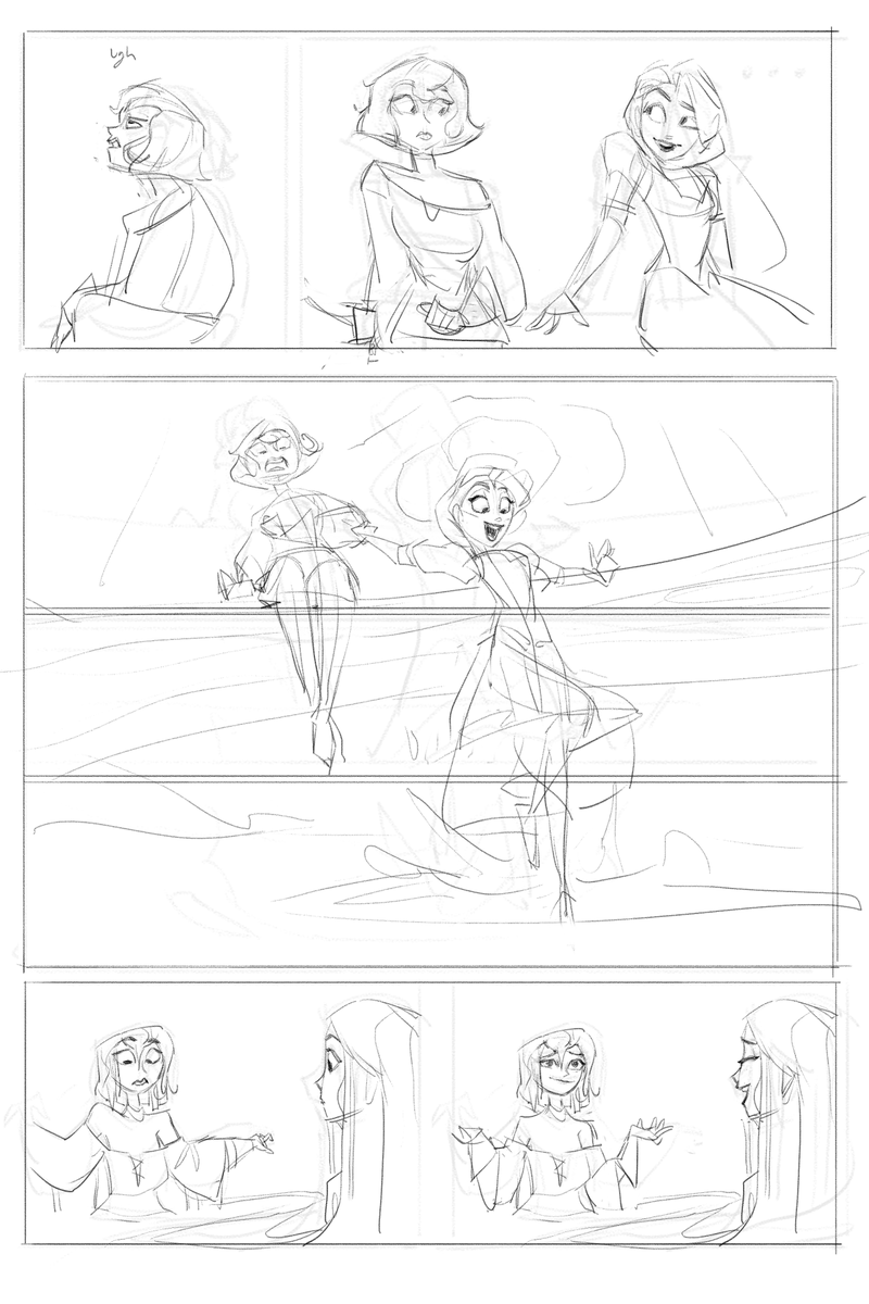 OH here's the later end page drafts!! some good faces on here 