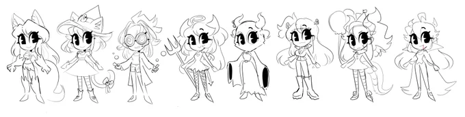 These are their costumes!
I changed a lil some of them for the final piece but its the idea!! 