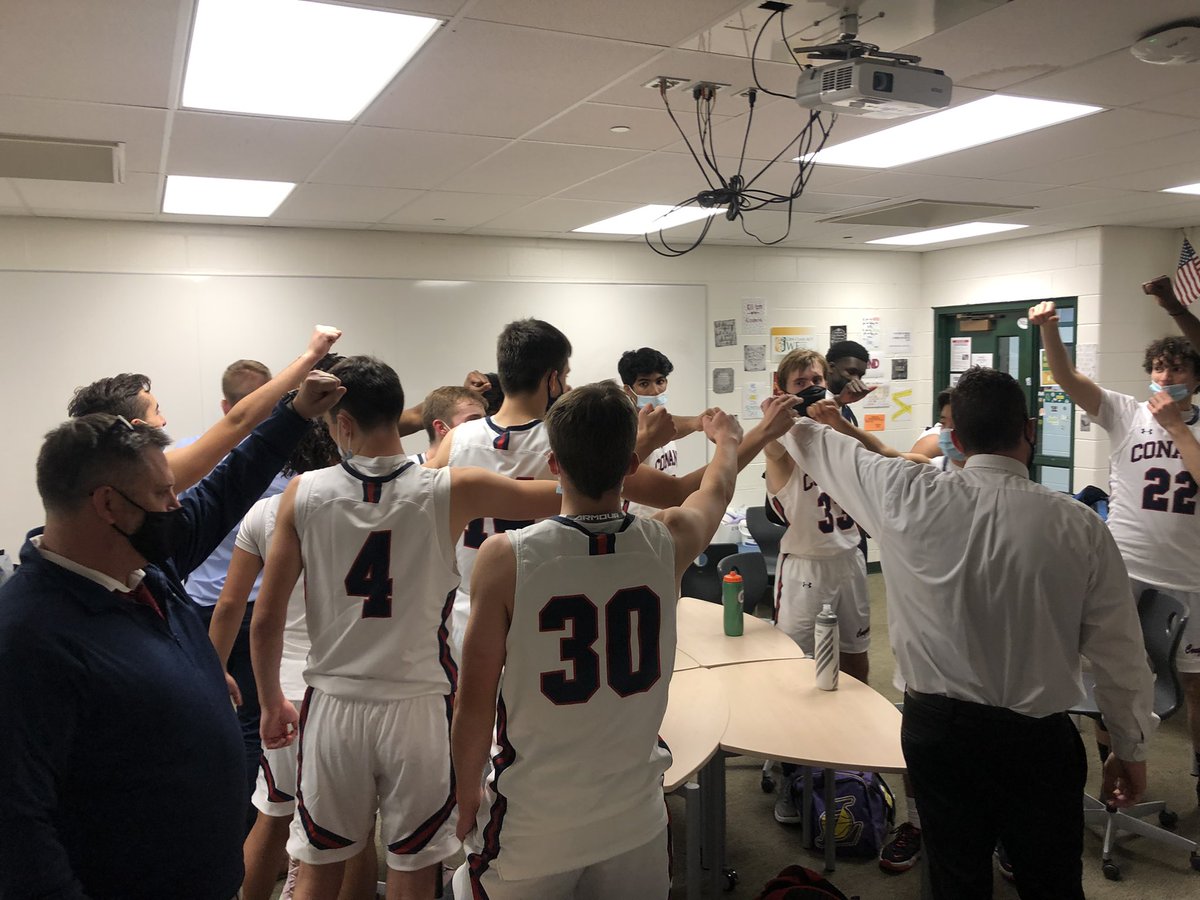 Conant_BBall's tweet photo. The Cougars secure their first win of the season against a tough Wheaton North team. We are back in action again tomorrow at 7:00 against Glenbrook North. https://t.co/3enfzrBUNt