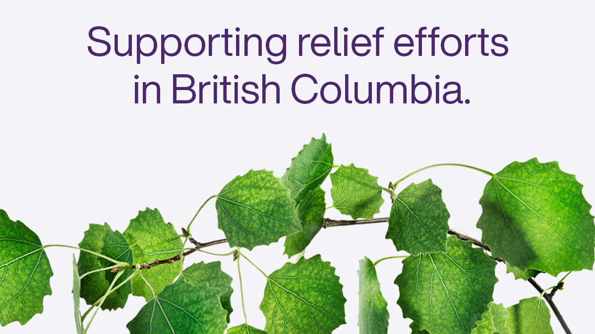 lisaarichardson's tweet photo. To those affected by the flooding in BC, my @TELUS team is here to help. We’re committing $1 million to support relief efforts, waiving mobility overage fees and pausing home service billing for evacuees, and providing supplies and connectivity services at evacuation centres. 💜 https://t.co/wE7sKfEmLc
