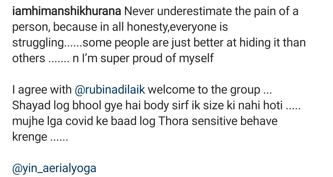 Rubinadilaik_14's tweet photo. Yes you should be super proud of yourself @realhimanshi ❤
infact every woman should be proud of herself the way they are 🌟

Thankyou for adding up special note in caption for @RubiDilaik 🙏

WE ARE PROUD OF RUBINA
#RubinaDilaik #RubiHolics https://t.co/XXYDqEl0Kg