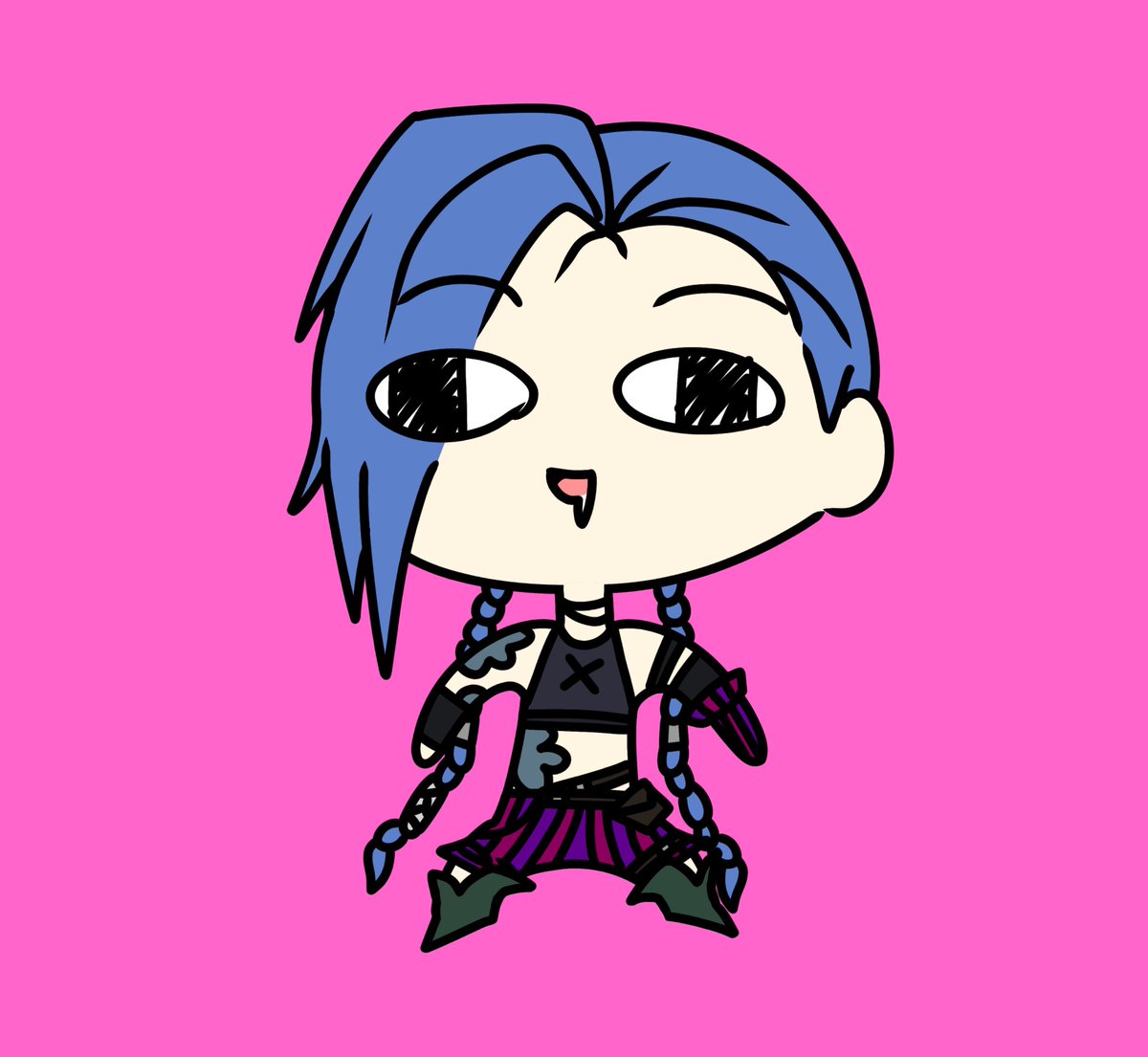 Arcane Jinx in low quality drawing.

#Arcane #arcanefanart #LeagueOfLegends #Jinx #FANART #doodle