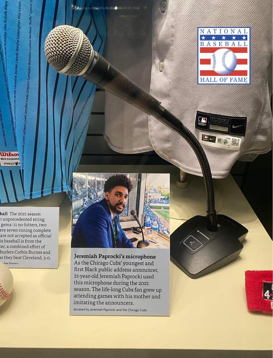 jtheannouncer's tweet photo. AT 22 YEARS OLD, YOURS TRULY AND THE WRIGLEY MICROPHONE FROM THIS SEASON IS IN THE NATIONAL BASEBALL HALL OF FAME!!! #HallOfFame https://t.co/96PRnBswn0