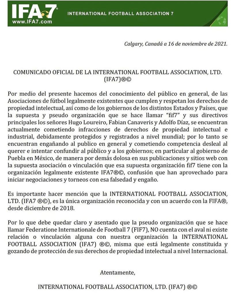 pauloyolatl's tweet photo. 9⃣ Un nuevo pleito surgió por el Mundial de Futbol 7 a celebrarse en 2023 en la ciudad de #Puebla
Las organizaciones #IFA7 y #FIF7 se lanzan estas acusaciones. https://t.co/uXKQkezcUv