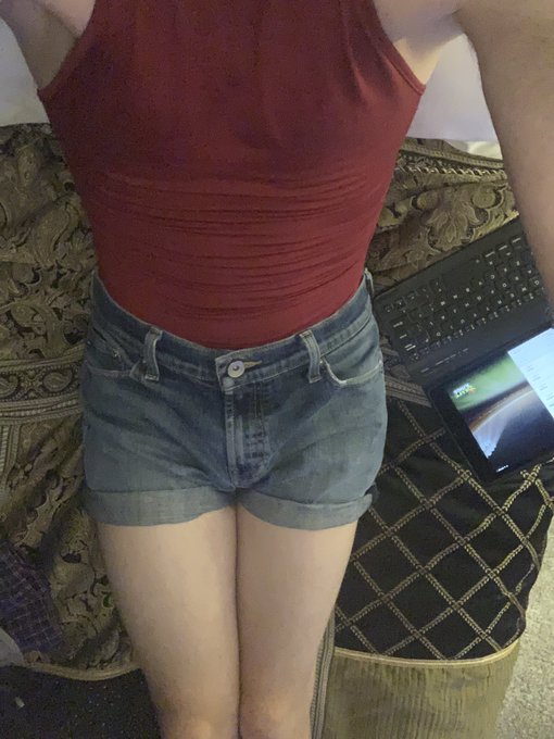 1 pic. Kardashian inspired #onesie #trans #fem #femboy #shortshorts #redhead #sissy #crossdresser #transisbeautiful