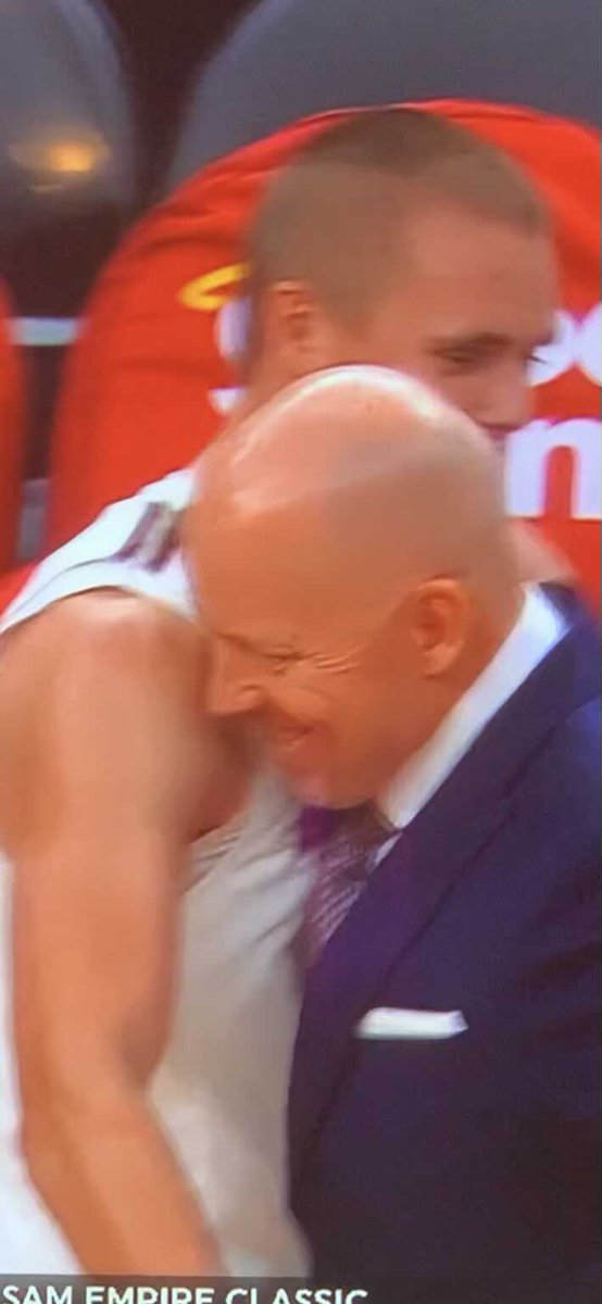 CJ Fleming and Mick hug at end of game two Lancers !!